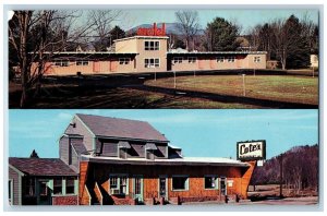 Claremont New Hampshire Postcard Cote's Restaurant Motel c1960 Vintage Antique