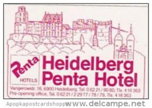 GERMANY HEIDELBERG PENTA HOTEL VINTAGE LUGGAGE LABEL