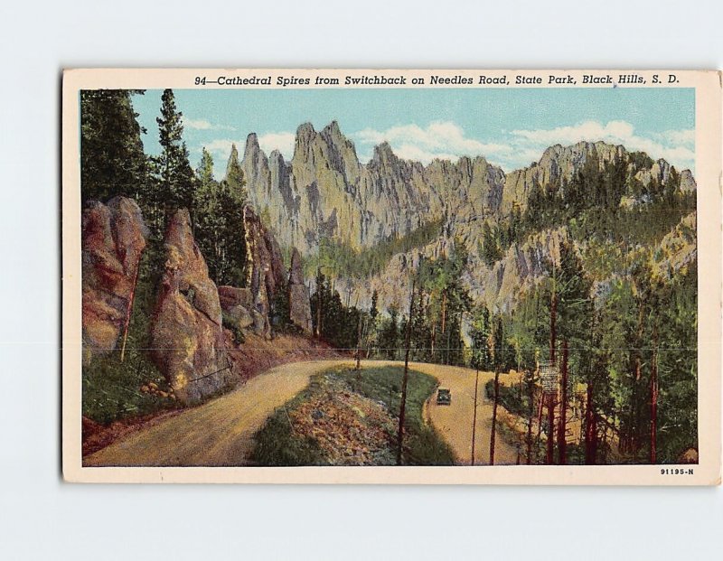 Postcard Cathedral Spires, State Park, Black Hills, South Dakota, USA