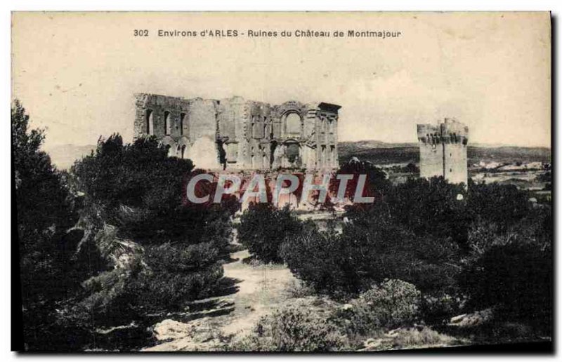 Old Postcard Environs d & # 39Arles Ruins of Chateau de Montmajour