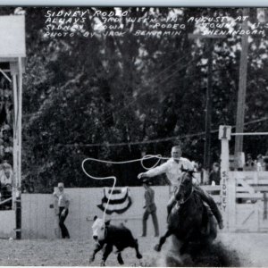 c1950s Shenandoah, IA RPPC Sidney Rodeo Lasso Calf Postcard Jack Benjamin A104