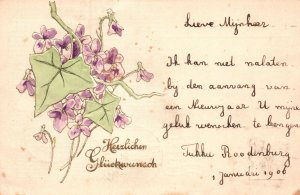 Vintage Postcard Herzlichen Gluckwunsch Greetings & Good Wishes Card Friendship