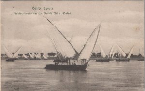 Egypt Postcard - Cairo - Fishing Boats on The Bulak Nil at Bulak  RS33691