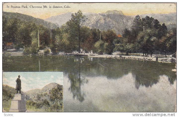 Scenic views in Stratton Park, Cheyenne Mt. in distance,Colorado,00-10s