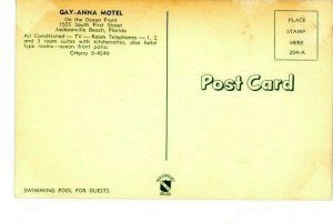 Postcard View of Gay-Anna Motel in Jacksonville Beach, FL.        N5