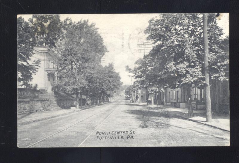 POTTSVILLE PENNSYLVANIA NORTH CENTER STREET SCENE RESIDENCE PA OLD POSTCARD