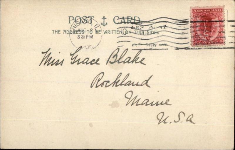 Christchurch New Zealand Cathedral Square 1906 Used Postcard Stamp Cover