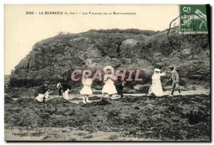 Old Postcard La Bernerie Cliffs Of Boutinadiere