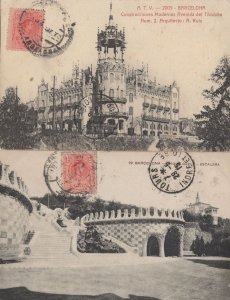 Barcelona Construcciones Modernas 2x Antique Spanish Postcard s