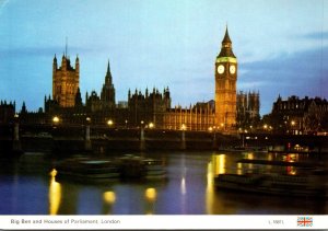 England London Big Ben and Houses Of Parliament At Night