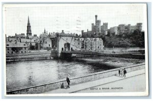 1936 Castle & Bridge Inverness Highlands Scotland Vintage Posted Postcard