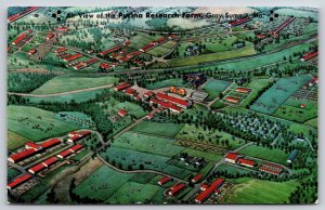 Gray Summit Missouri~Aerial Purina Research Farm~Artwork~1958 Postcard
