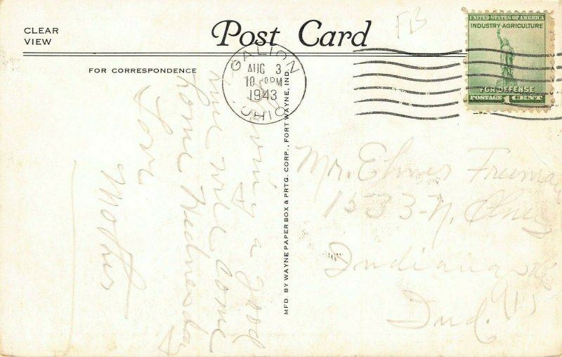 LPS04 GALION Ohio Municipal Bathing Pool Postcard