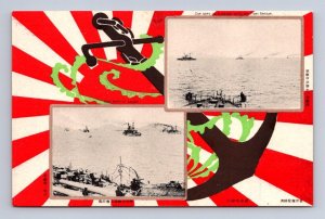 PORT ARTHUR MNCHURIA CHINA JAPAN WAR SHIPS MILITARY POSTCARD (c.1904)