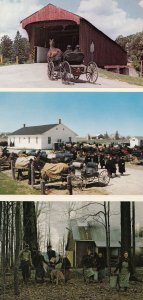 Mennonite Family Elmira Ontario 3x Postcard s