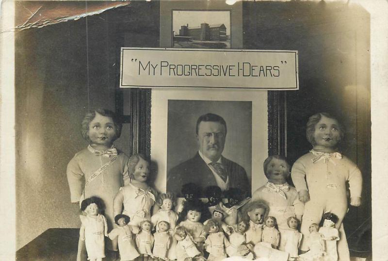 RARE President Roosevelt Advert Underwear little progressive dears dolls RPPC