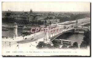 Old Postcard Paris Pont Alexandre III in Paris Panorama taken of the Grand Pa...