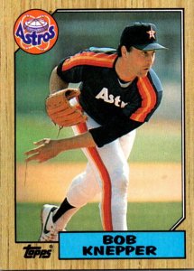 1987 Topps Baseball Card Bob Knepper Pitcher Houston Astros sun0717