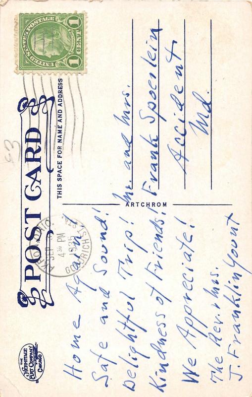 F27/ Akron Ohio Postcard Interior Concordia Lutheran Church 1935