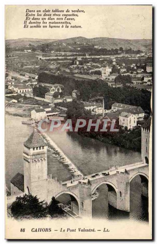 Old Postcard Cahors Bridge Valentre