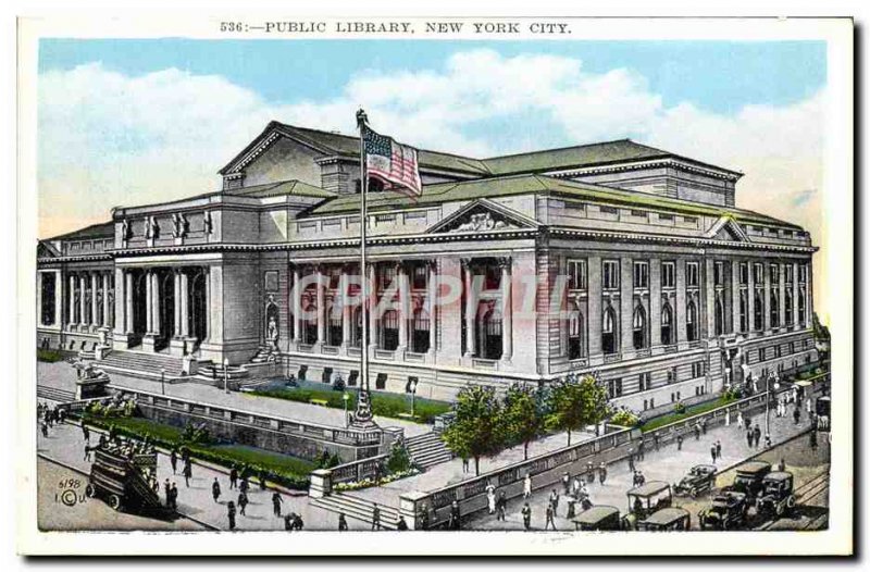 Old Postcard Public Library New York City Library