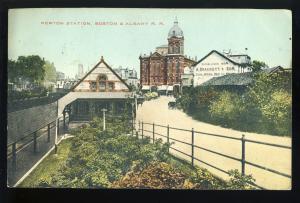 Newton Station, Massachusetts/MA/Mass Postcard, Boston & Albany Railroad/RR