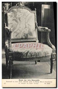 Old Postcard Musee des Arts Decorative wooden chair golden execute to Marie A...