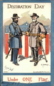 US Decoration Day Civil War Lee Grant Make Peace C Bunnell Postcard c1908 