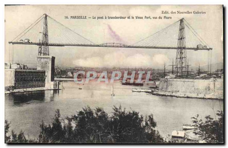 Old Postcard Marseille The bridge ferry