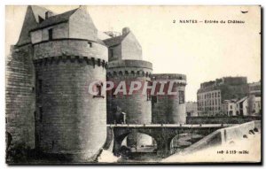 Old Postcard Nantes Entree du Chateau