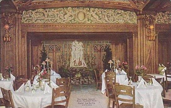 Illinois Chicago Hotel La Salle Three Graces Restaurant Blue Fountain Room