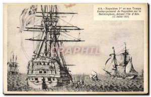 Old Postcard Napoleon 1st Embarkation of Napoleon on the Bellerophon before t...