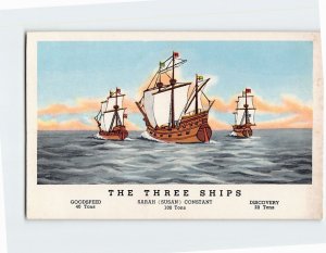 Postcard The Three Ships, Jamestown, Virginia
