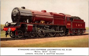 Postcard Standard 4-6-0 Express Locomotive No. 6126 Royal Scot Class Railway