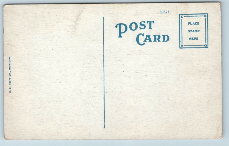 Postcard IN Logansport Broadway Looking West Vintage c1920s Street View P15