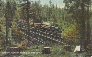 Logging Train, Steam Locomotive, RR, Railroad, Southern California CA ca, 1910