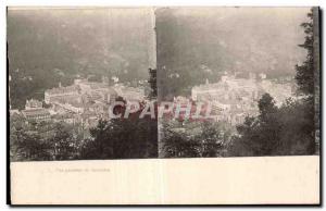 Stereoscopic Card - General view of Cauterets - Old Postcard