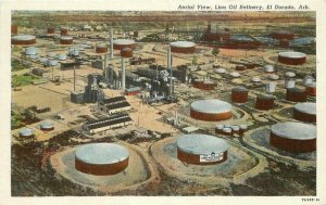 Arkansas El Dorado Aerial View Lion oil Refinery Teich Postcard 22-3175