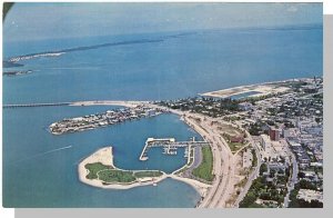 Sarasota, Florida/FL Postcard, Aerial View Of Marina Mar & Bayfront Drive