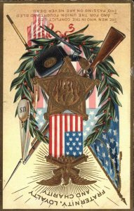 American Civil War Medallion Bayonet Flag Patriotic c1910 Vintage Postcard