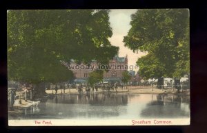 TQ3650 - The Pond at Streatham Common, in the early 1900s - printed postcard
