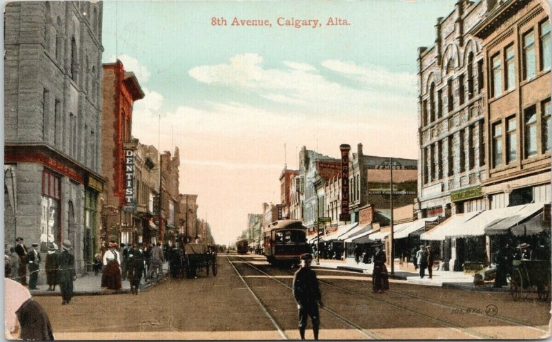 Calgary Alberta 8th Avenue Dentist Calgary Furniture FF Higgs Postcard G71 