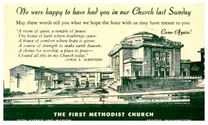 First Methodist church, Seattle Washington. 1962 World's fair Cancel