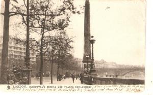 London,Cleopatra's Needle and Thames Emankme Tuck Town and City Ser. PC # 2002