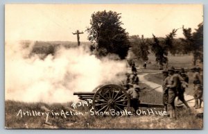 WW1 Era US Army Artillery  Sham Battle   Real Photo Postcard c1918