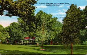 Kansas Salina Kenwood Park Picnic Grounds 1952