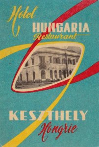 Hungary Keszthely Hotel Hungari Vintage Luggage Label sk3846