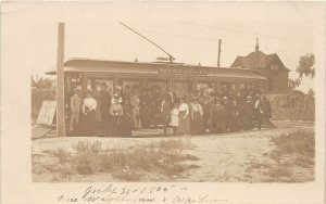 G81/ Denver Colorado RPPC Postcard 1905 Seeing Denver Trolley Tourists