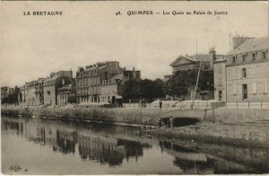 CPA QUIMPER - Les Quais au Palais de Justice (143835)