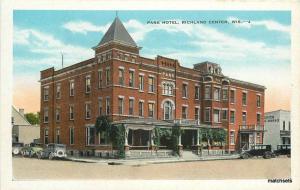 Autos Park Hotel Richland Center Wisconsin Kropp postcard 10133